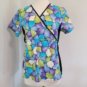 Womens Cherokee Scrub Uniform Top Size L